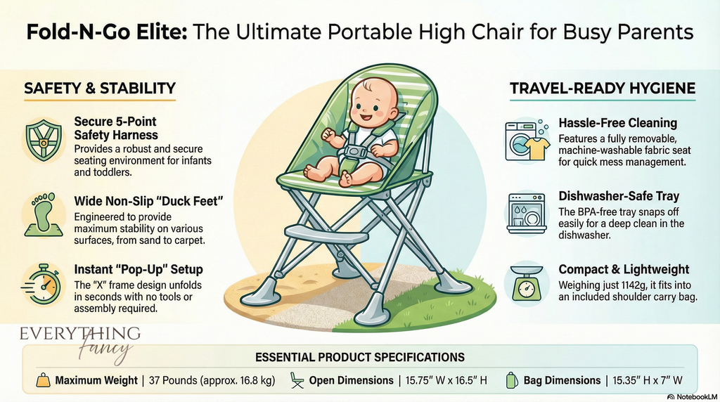 Portable Foldable Baby High Chair for Indoor & Outdoor Use